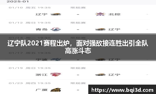 辽宁队2021赛程出炉，面对强敌接连胜出引全队高涨斗志